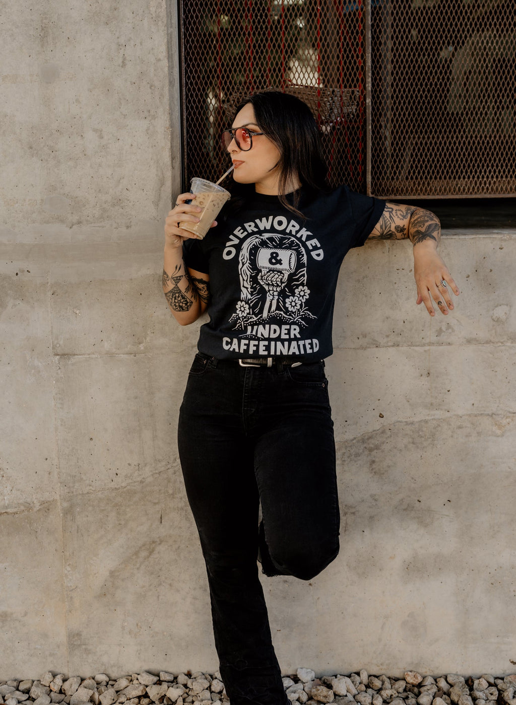 Overworked Under Caffeinated Tee