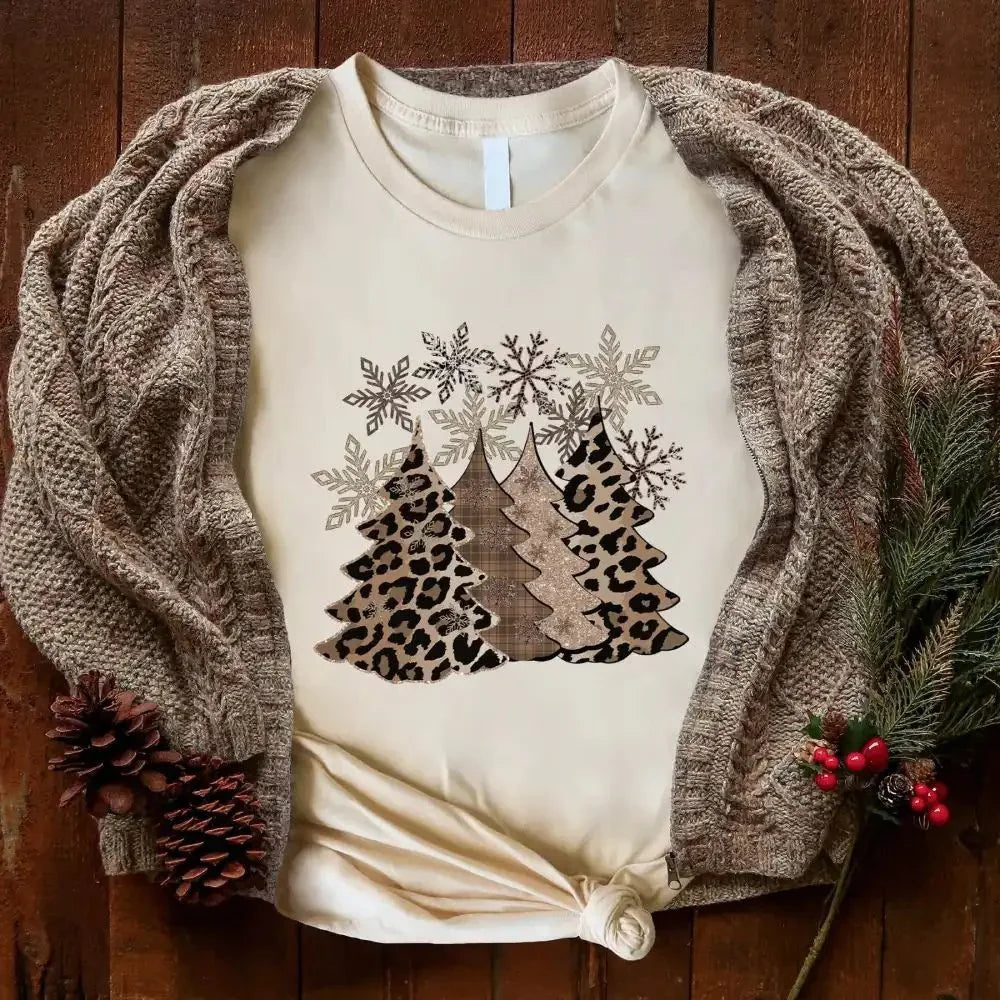 Leopard Christmas Tee